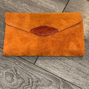 Genuine Leather Brasil Orange Pocket Style Snap Wallet